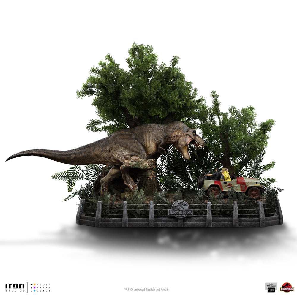 Statue T-Rex Chase - Jurassic Park - Demi Art Scale 1/20 - Iron Studios