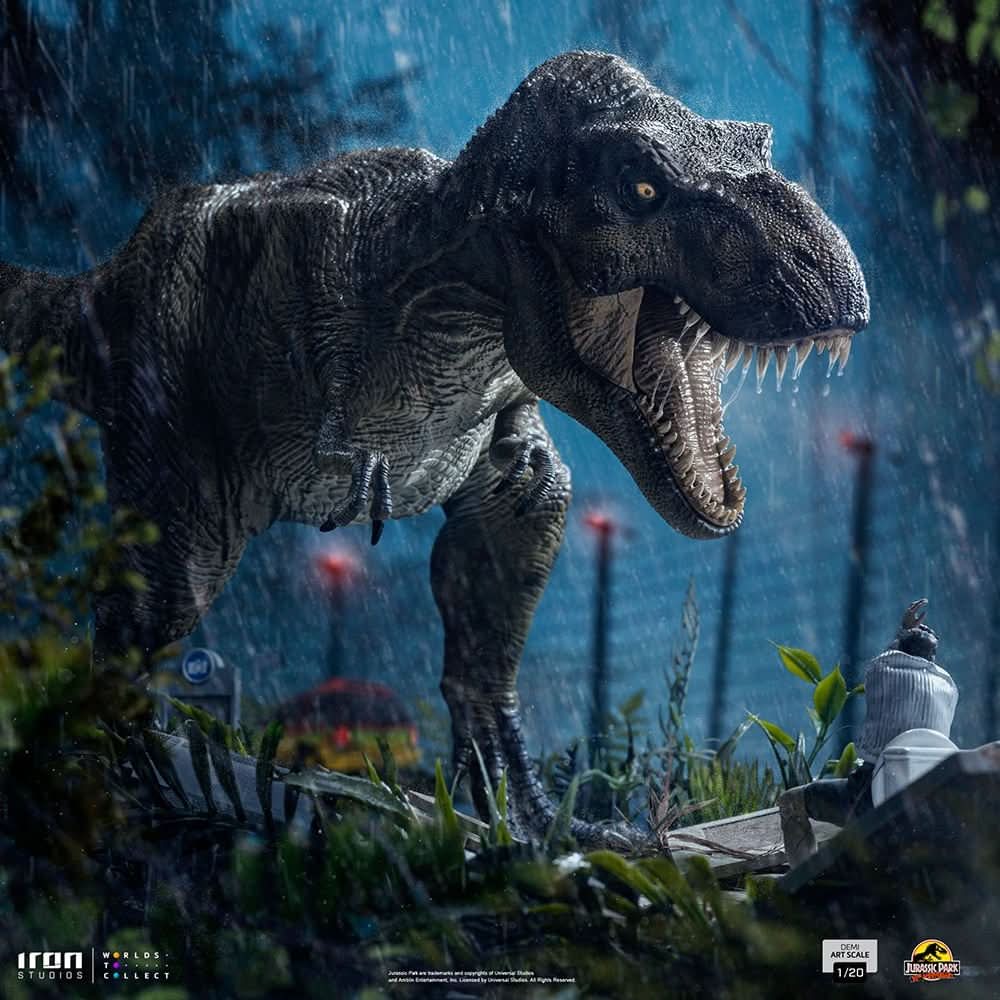 Statue T-Rex Attack Donald Gennaro - Jurassic Park - Demi Scale 1/20 - Iron Studios