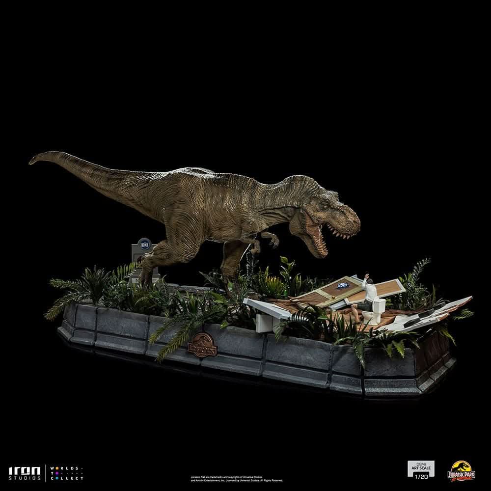 Statue T-Rex Attack Donald Gennaro - Jurassic Park - Demi Scale 1/20 - Iron Studios