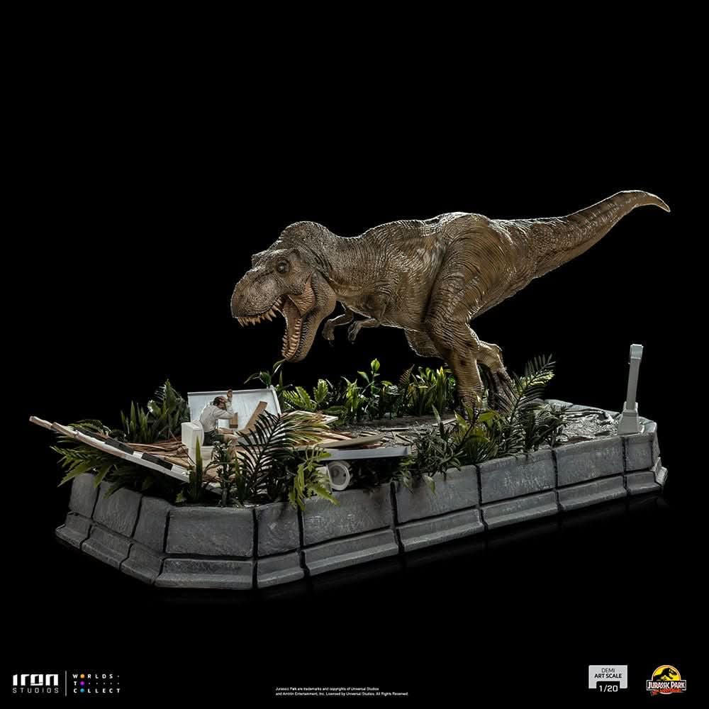 Statue T-Rex Attack Donald Gennaro - Jurassic Park - Demi Scale 1/20 - Iron Studios