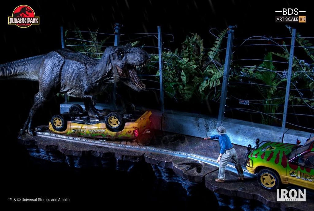 Statue T-Rex Attack - Art Scale 1/10 - Jurassic Park - Set A/B - Iron Studios