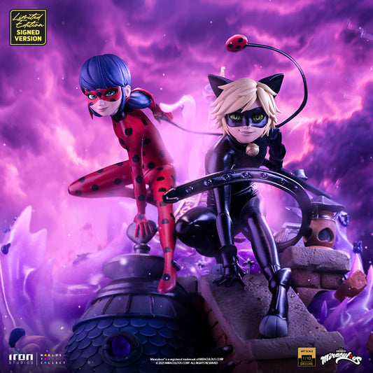 Pre-Order - Ladybug and Cat Noir - Miraculous 10th Anniversary Signed Edition - Deluxe Art Scale 1/10 - Iron Studios