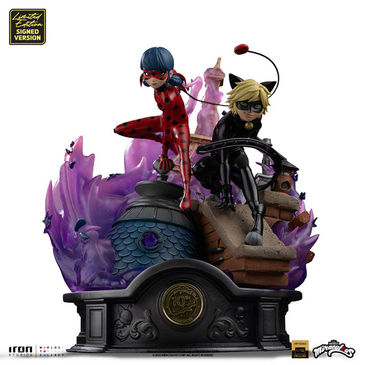 Pre-Order - Ladybug and Cat Noir - Miraculous 10th Anniversary Signed Edition - Deluxe Art Scale 1/10 - Iron Studios